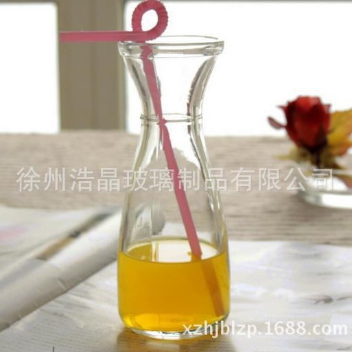优惠夏季冰桔茶饮料杯玻璃调酒器促销玻璃奶杯喇叭口玻璃杯插花瓶