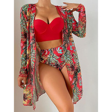 P 63554 Three-piece mesh bikini set ��ɴ�����ױȻ���羳