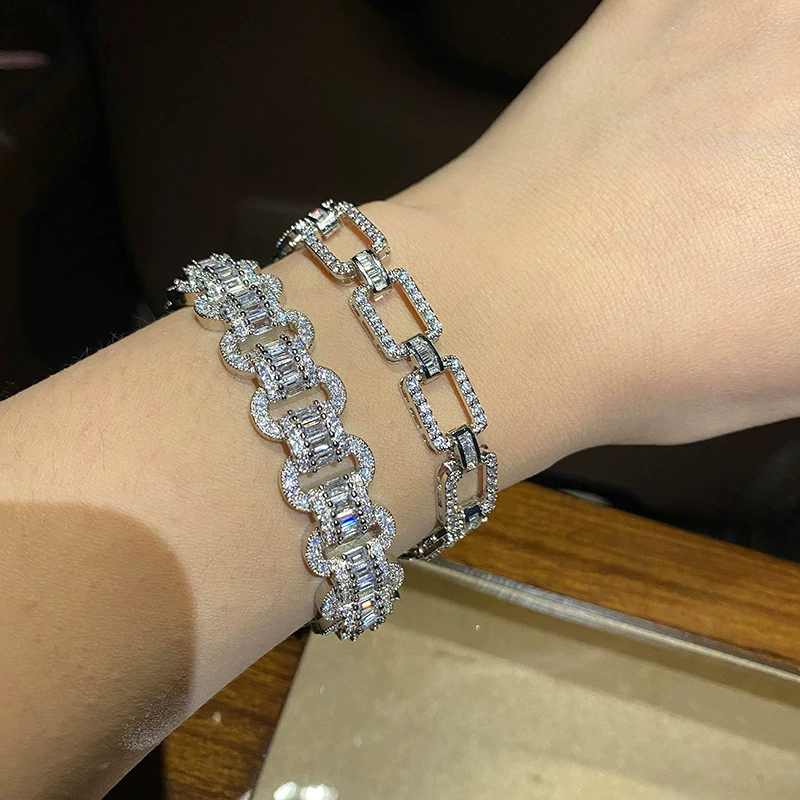 Chain, bracelet, jewelry, zirconium, high-quality style