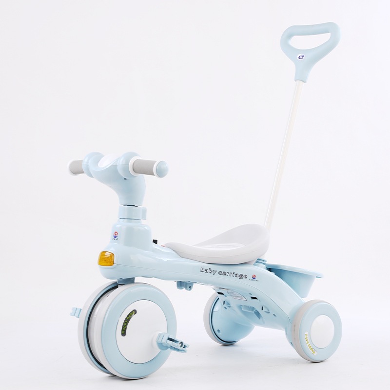 Triciclo de Empuje para Niños de 1 a 6 Años de Plástico con Barandillas y Toldo