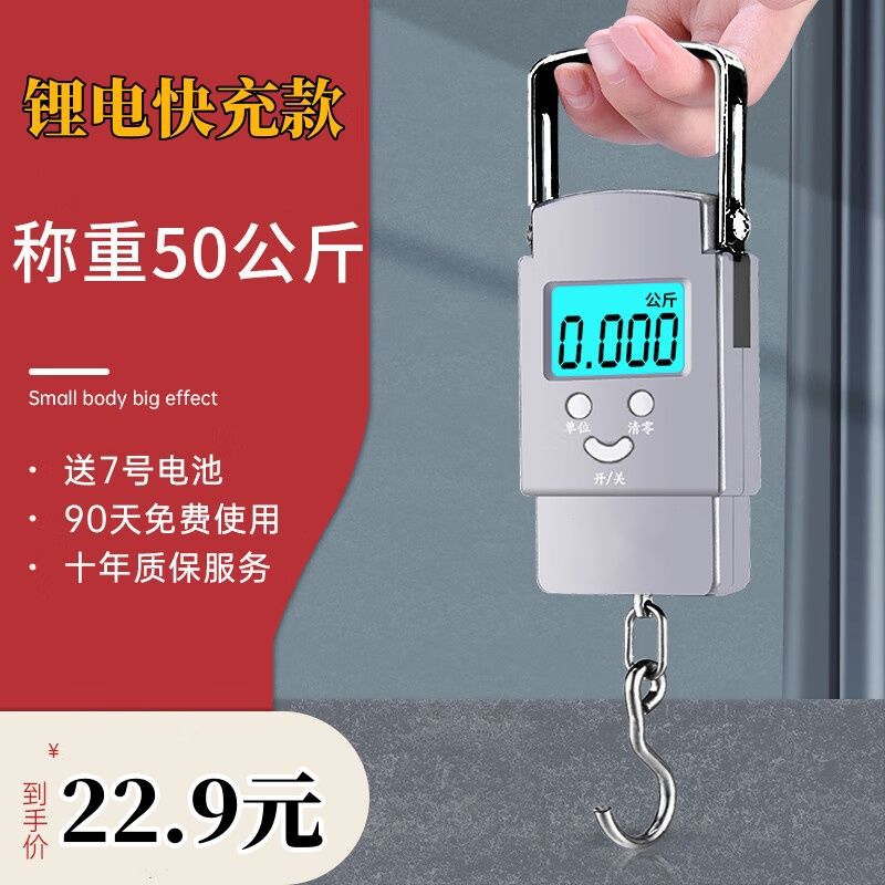高精度手提电子秤家用弹簧称重小型便携式50迷你kg快递弹簧秤