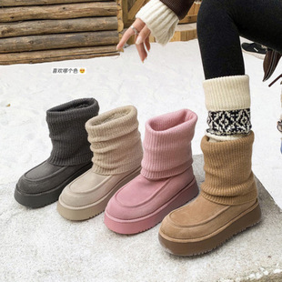 4.5cm������׷ۼtɫѩ��ѥŮ�r�б�ů�ٴ���ѥС��ë����Ͳ��ѥ