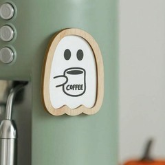 跨境亚马逊创意咖啡小精灵童话屋家居桌面摆件木质工艺品装饰摆件
