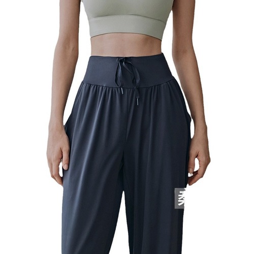 Loose-fitting women's autumn sports pants: professional running & fitness high-waisted casual drawstring sweatpants with elastic waist, perfect for yoga and summer wear