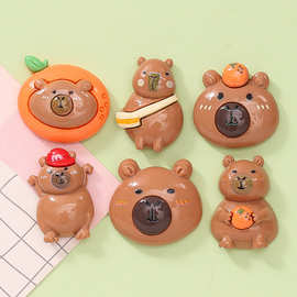 可爱网红卡通橘子豚鼠diy奶油胶手机壳发夹吊坠树脂饰品配件批发