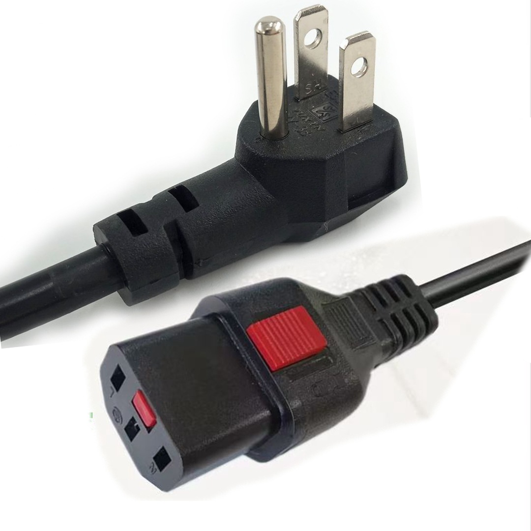 优惠供应美式 5-15电源转换插头12AWG3.3平方 橡胶电线带锁品字尾