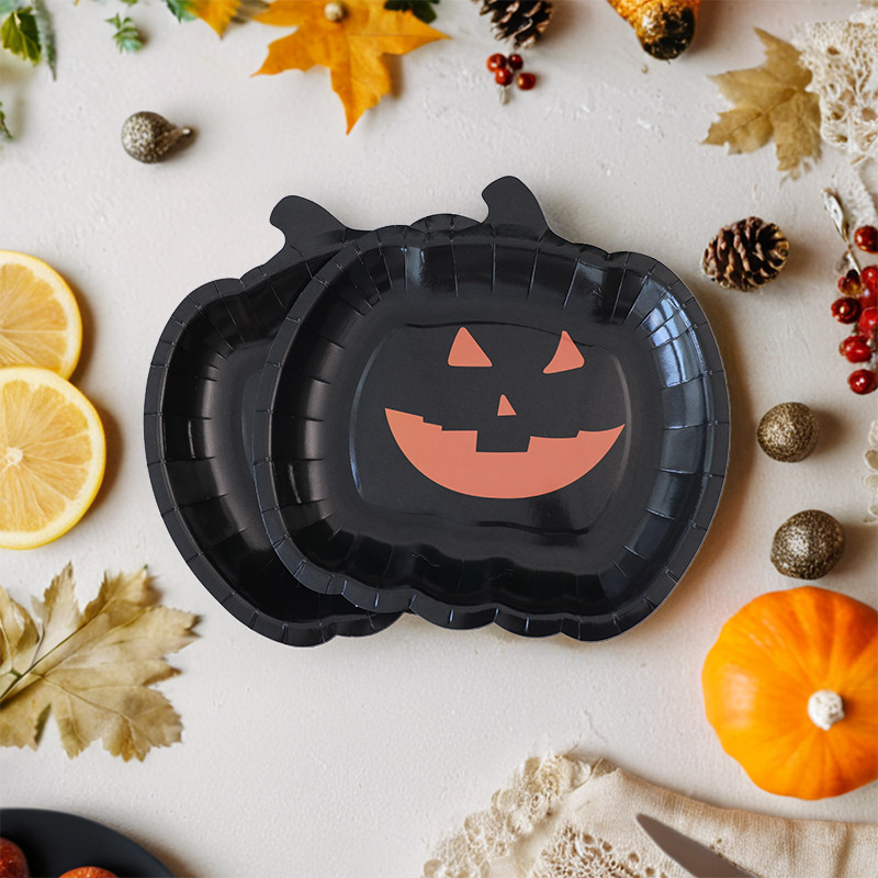 Plate Home Textiles & Decor Type Halloween Cartoon Style Pumpkin Party Festival Tableware