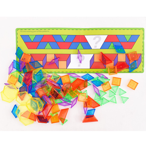 Transparent six-shaped six-color early education toys, transparent building blocks, kindergarten teaching aids, plastic puzzles with question cards, dice