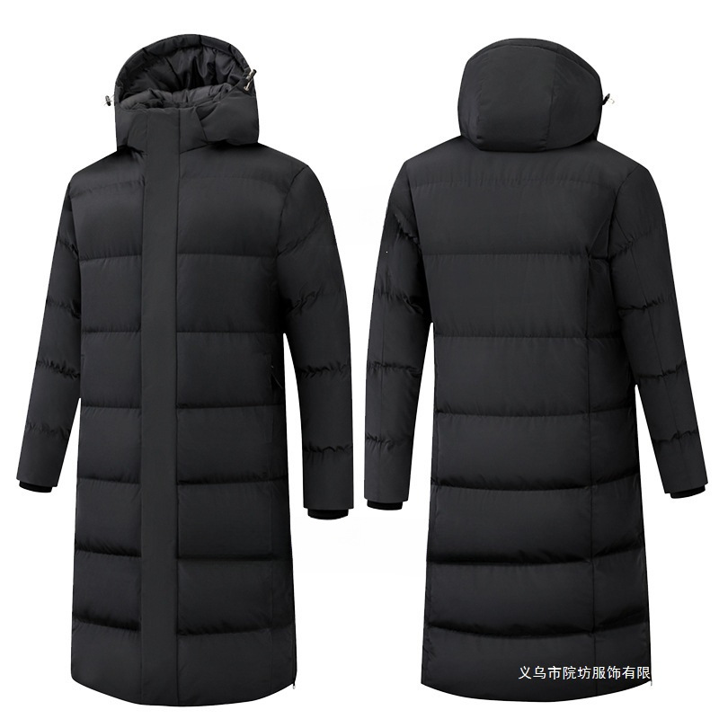 Winter sports cotton coat, extra-long over-the-knee graphene cotton jacket