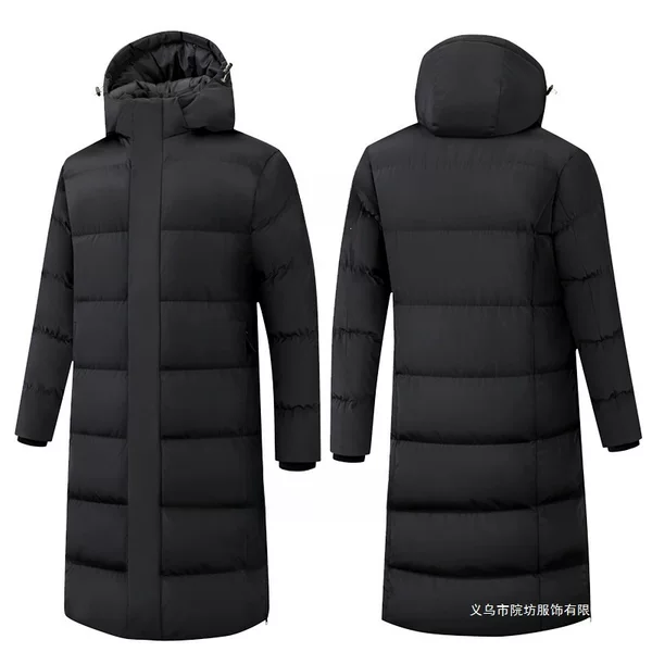 Winter sports cotton coat, extra-long over-the-knee graphene cotton jacket