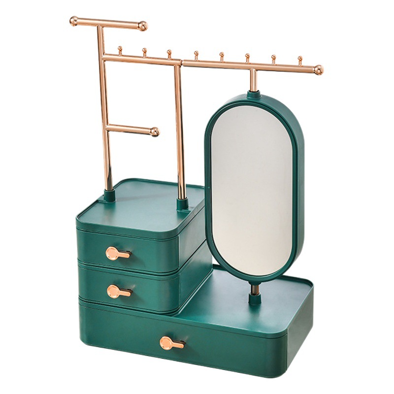 Caja de cosméticos premium con espejo｜Organizador de tocador｜Venta transfronteriza