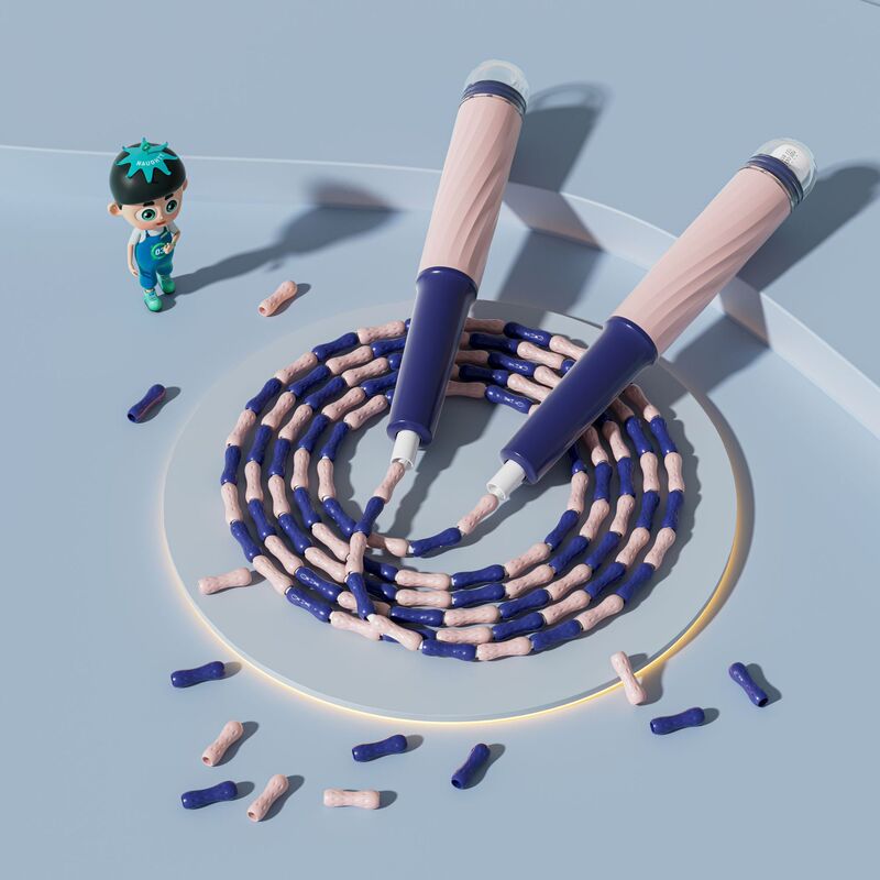 竹节跳绳儿童跳绳初学幼儿园小学生运动可调节软珠不打结防缠绕|undefined