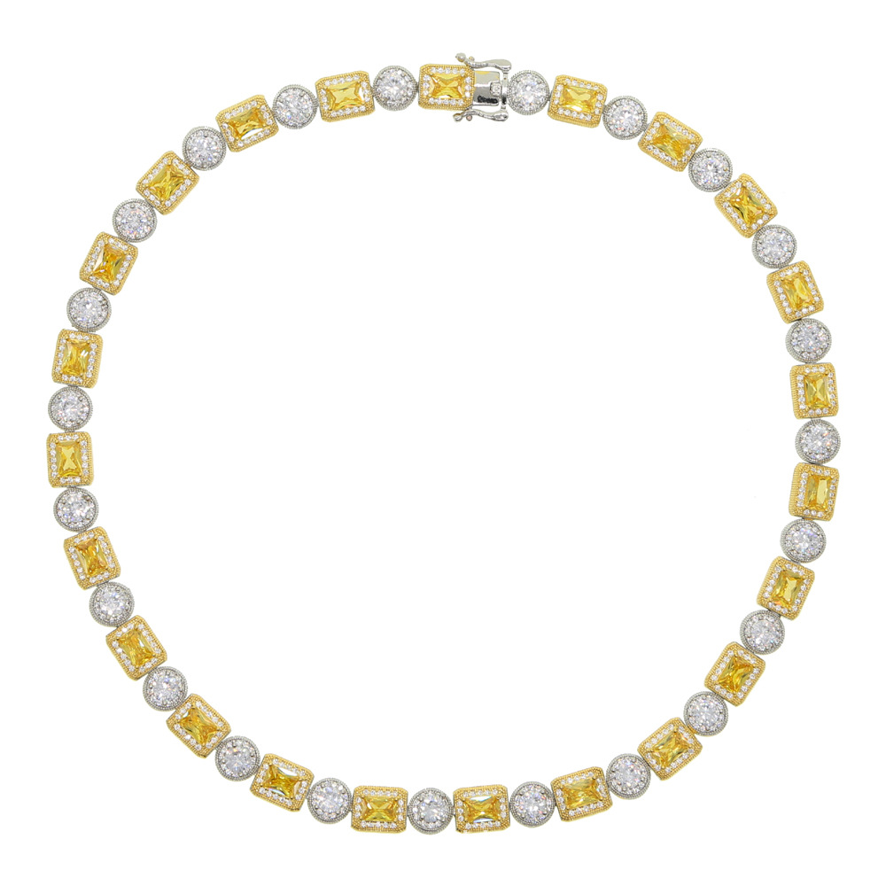 Geometric Pattern Streetwear Geometric Copper Plating Inlay Zircon Necklace