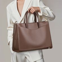 牛皮托特包通勤大包2025新款女士商务上班公文包大容量单肩手提包