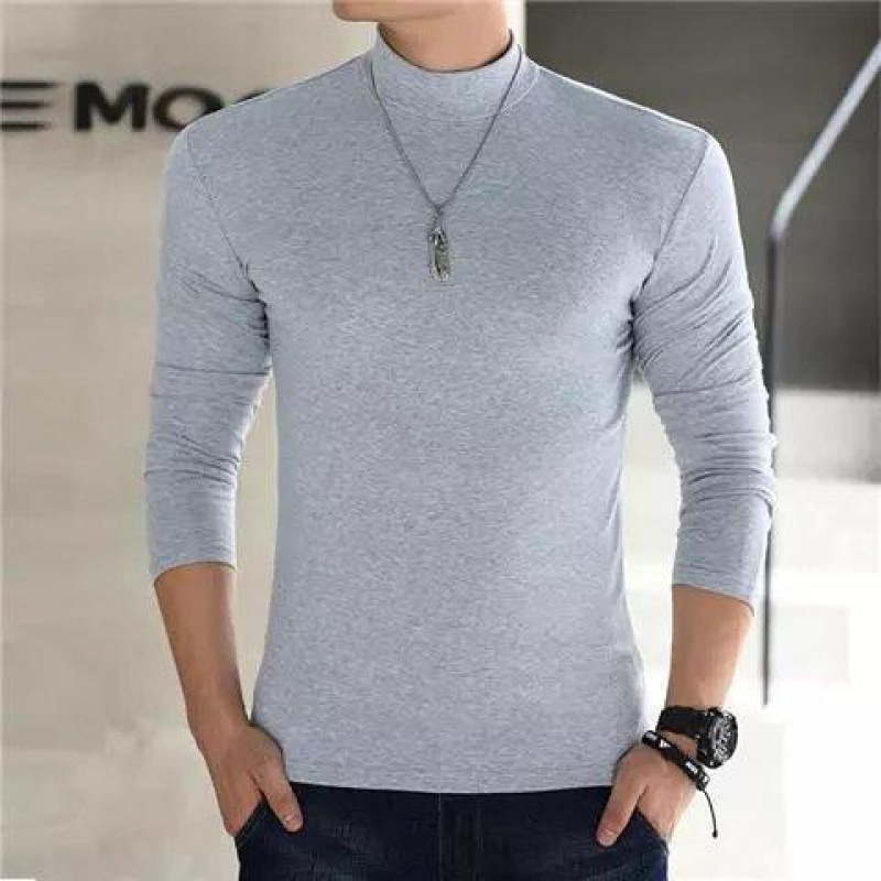 세미 터틀넥 라이트 그레이