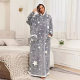 Winter New Luminous Grey Five-pointed Star Lazy Blanket Warm fleece-lined Thickened Casual Hooded Sweatshirt