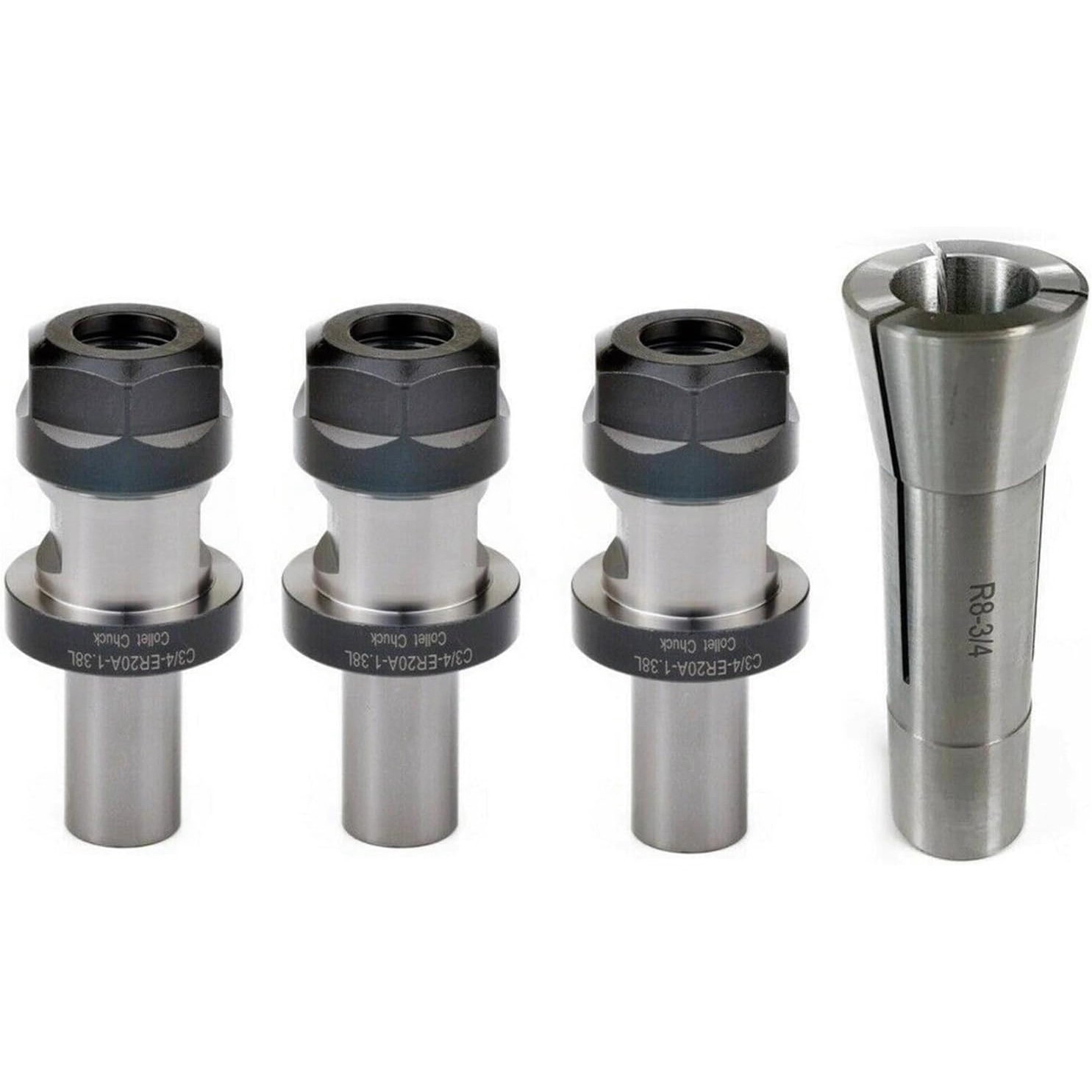 3pcs C3/4-ER16A-1.38L 延长杆+ 1pcs R8筒夹3/4孔径-M12后拉螺纹