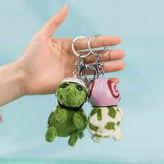 インターネット有名人 Douyin ヘルメットをかぶったカメキーホルダーかわいいぬいぐるみカメキーホルダーペンダントバッグアクセサリーアクセサリー