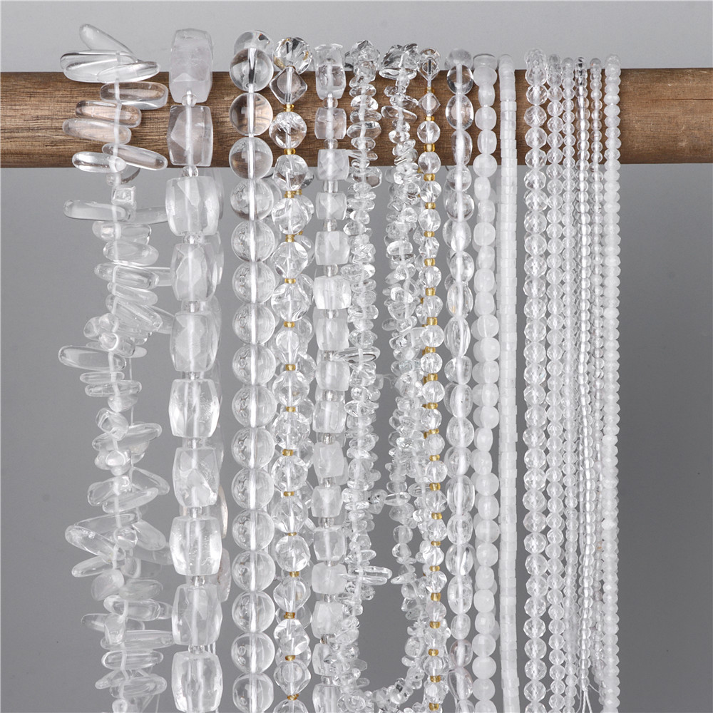 Natural White Crystal Glass Gravel Square Interface Cut Surface Diy Ornament Bead Accessories Jewelry Making Amazon display picture 1