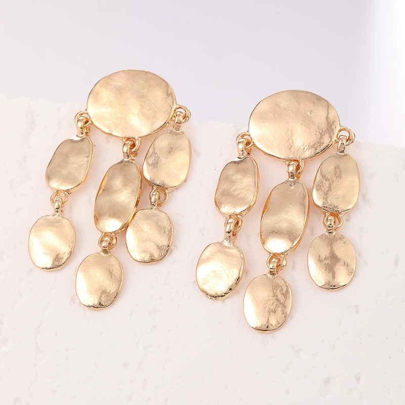 Elegant geometric golden fashionable trend earrings
