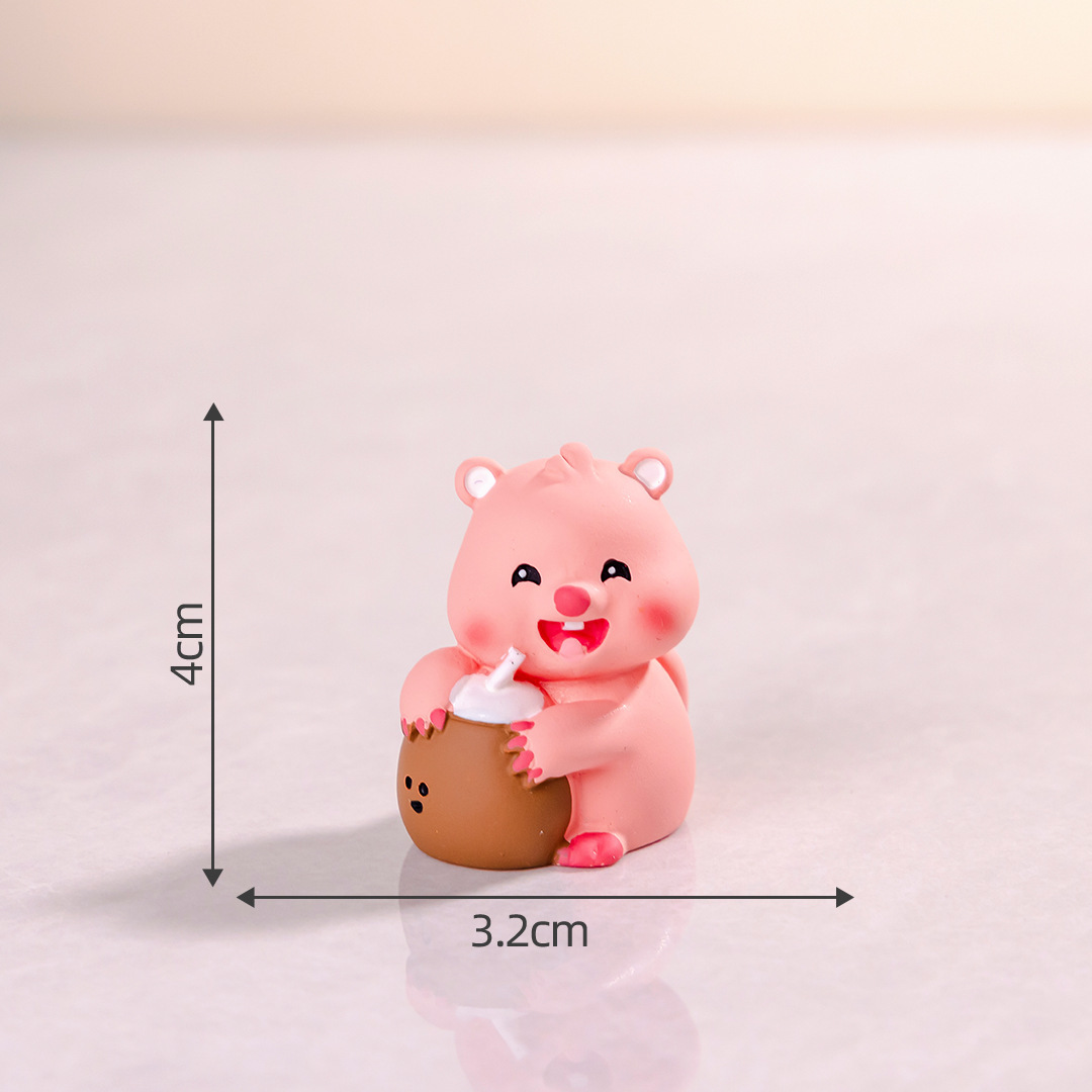 Micro paisaje creativo lindos Dolphin capibara muñeca caja ciega accesorios decoraciones accesorios de escritorio para automóviles