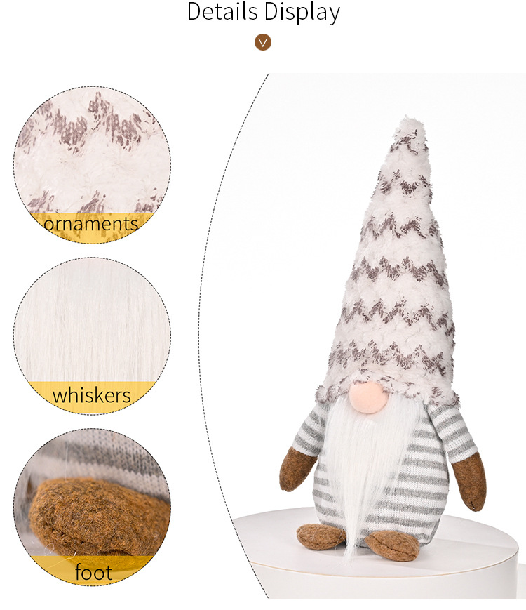 280g Weight Christmas Festival Cross-border New Christmas Decoration Christmas Rudolf Doll Christmas Gray Faceless Doll Standing Posture Doll Ornaments 3