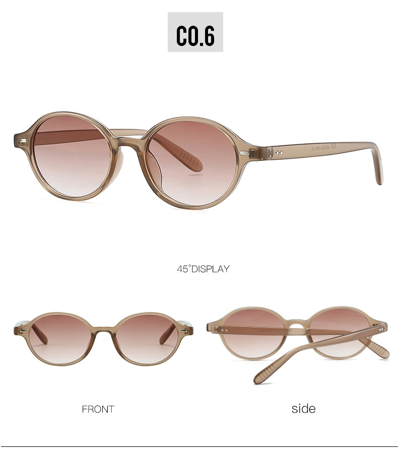 Elegant Streetwear Color Block PC UV400 Protection Oval Frame Full Frame Glasses display picture 13