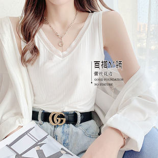 Silk top with cups, base lace thin tank top, “Frozen”, beautiful back, slim fit, V-neckline