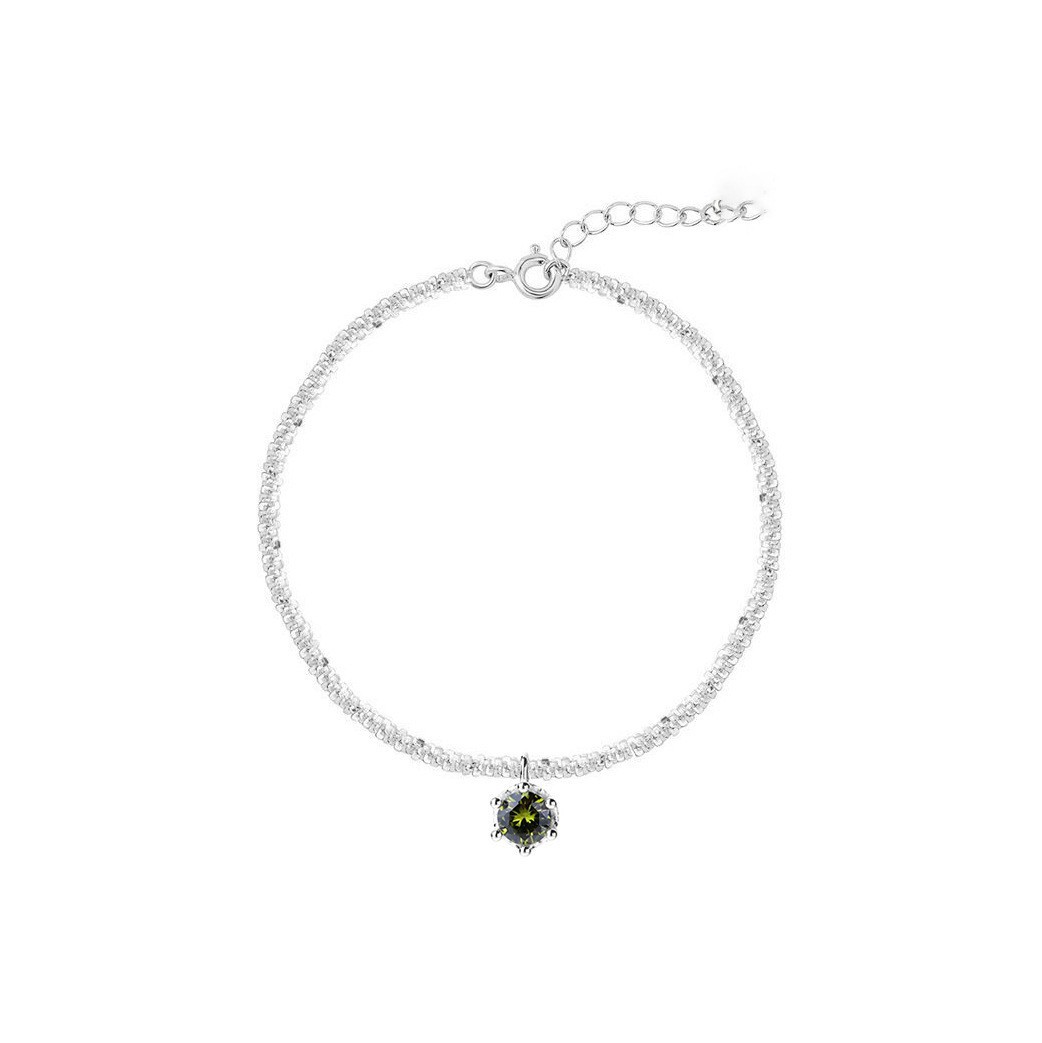 S925 tobillera de gypsophila de diamante flash de plata esterlina para mujer, brillante, sin color, cadena de pierna, anillo de pierna de nicho de lujo ligero