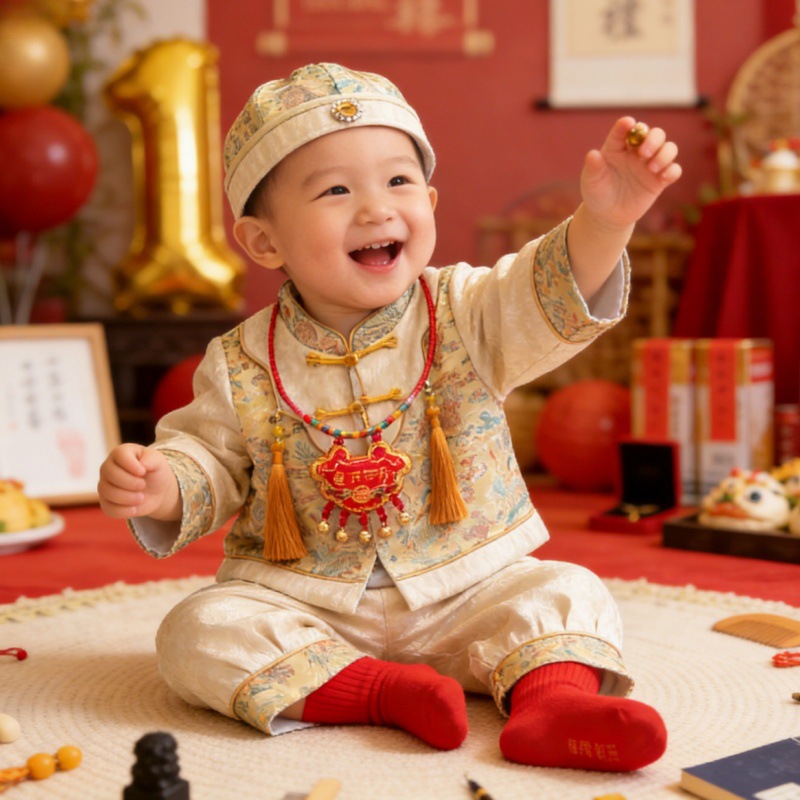 26 New Products for Baby Boys: Chinese-Style Traditional Outfit for One-Year-Old, Baby's First Birthday Crown Clothing, Little Gentleman Tang Suit, Wholesale from Manufacturer