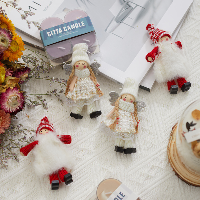 Niña de Navidad hombre viejo muñeco de nieve colgantes niños regalos en caja de Navidad árbol de Navidad colgantes colgantes