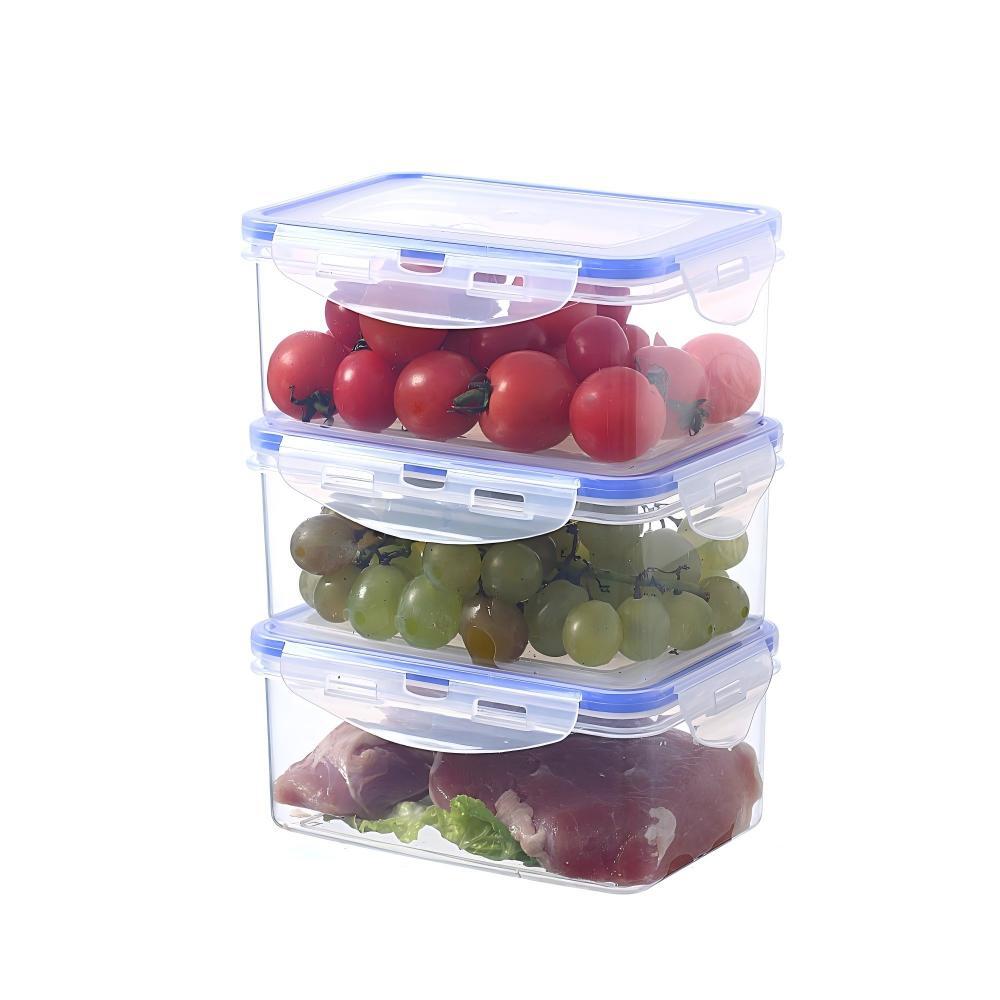 Caja de almacenamiento de plástico para refrigerador doméstico caja de almacenamiento de almacenamiento de almacenamiento al por mayor caja de embalaje de bento gruesa transparente personalizada