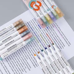 Refillable large-capacity retro color Morandi color highlighter student marker with thick stroke accent color marker