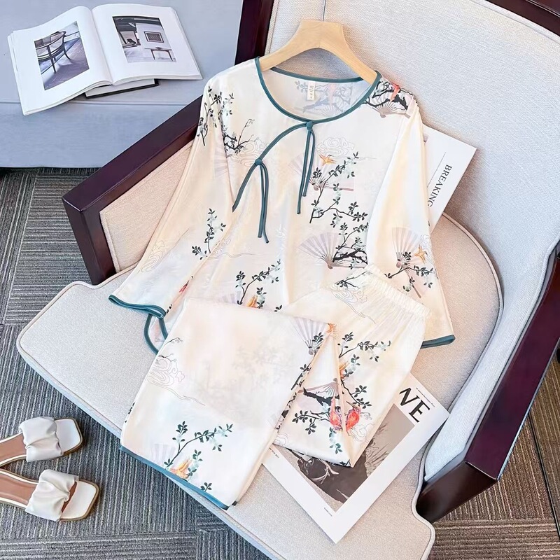 Ancient-Style Summer Improved Home Wear That Can Be Worn Outside, New Chinese-Style Pajamas, Chinese-Style Women's Pajamas, Hanfu Two-Piece Set