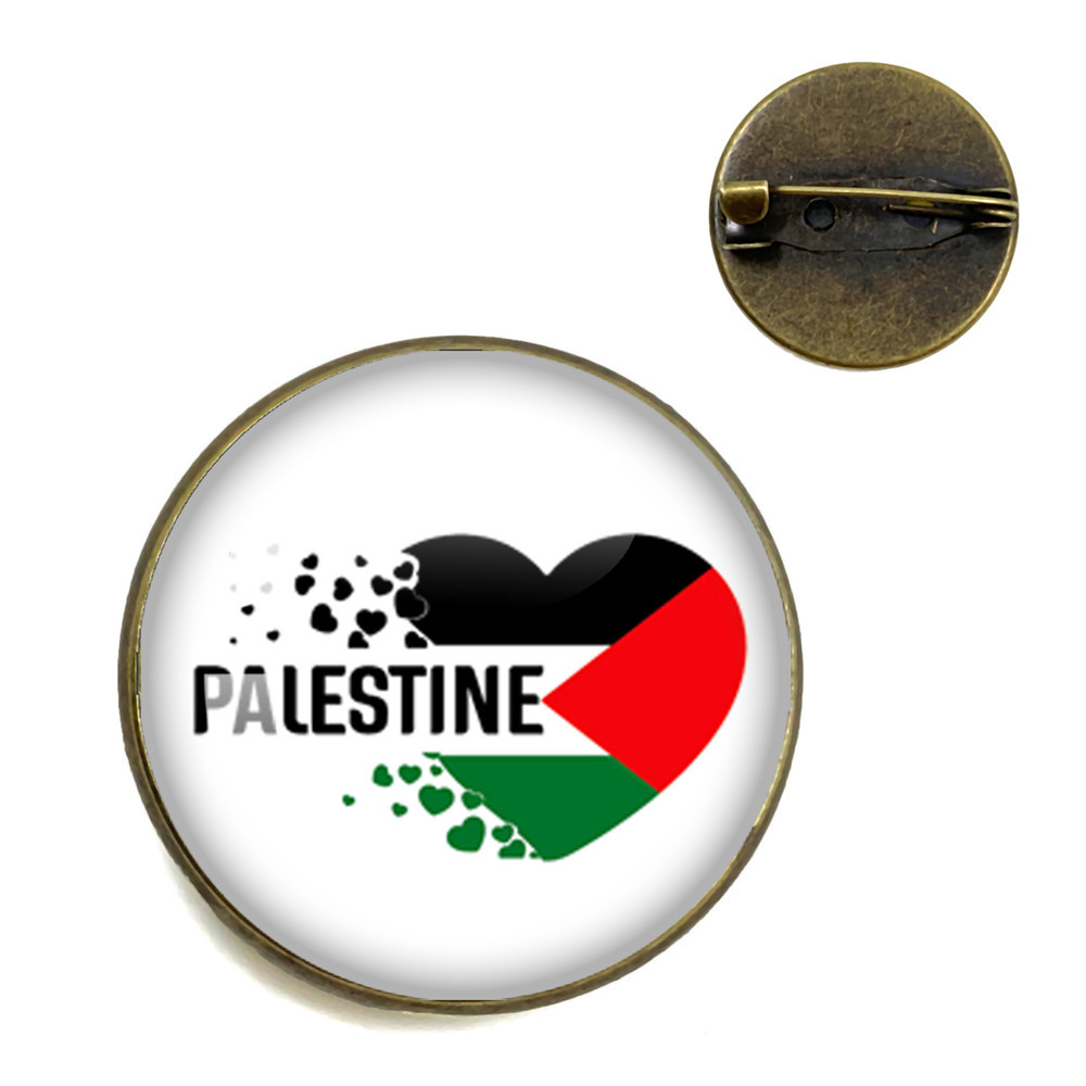 Transfronterizo pin bandera palestina vidrio personalidad arte insignia broche accesorios hombres mujeres broche