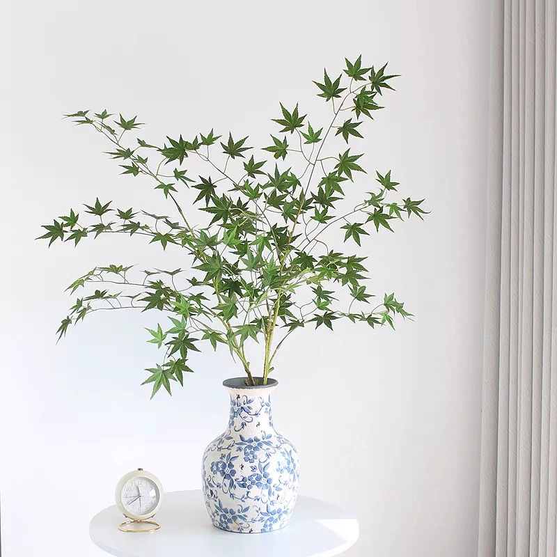 Симулятор ощущения кленового листа украшения дома гостиная цветочная композиция кленовых листьев поддельные цветы зеленая посадка комнатных сушеных цветов ландшафтный сад