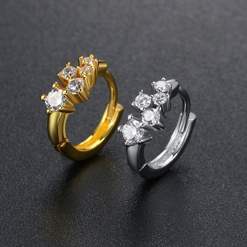 Daily Occasion Copper Material 1 Piece Fashion Geometric Plating Inlay Copper Zircon Cartilage Earrings
