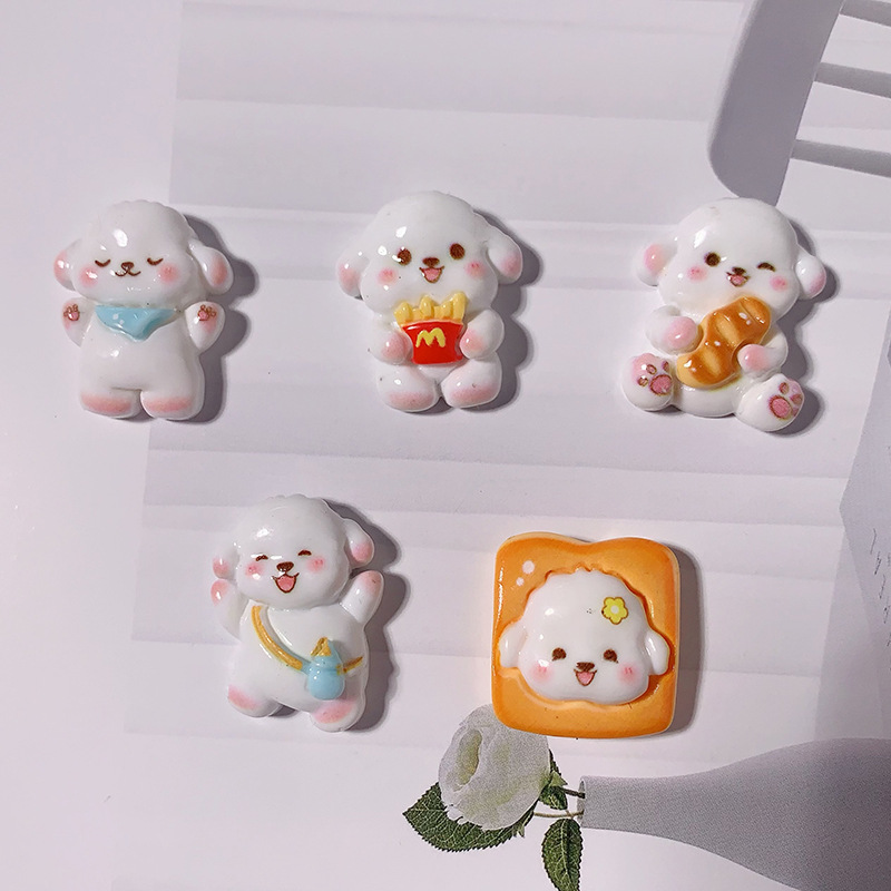Niños interesantes papas fritas perros hechos a mano DIY adornos congeladores pegamento de crema accesorios accesorios de resina accesorios accesorios materiales de joyería al por mayor
