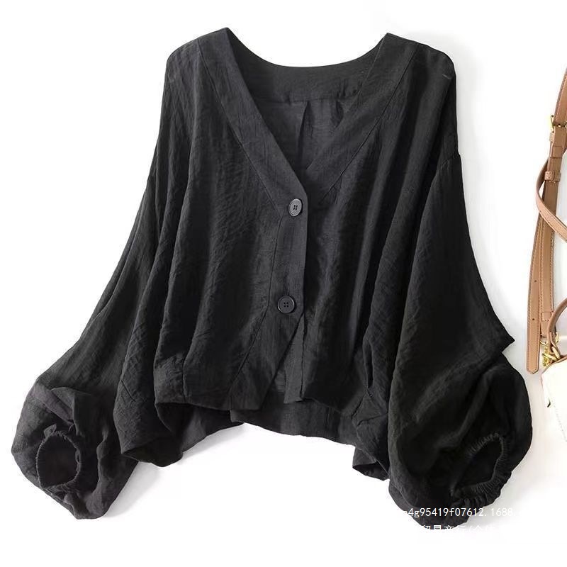 2026 Summer Loose-fitting Lightweight Short Jacket for Women, Slightly Sheer, Concealing, Sun-protective, Casual, Youthful, Long-sleeved Shirt