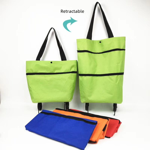 Wheel bag shopping bag foldable shopping cart bag supermarket wheel bag with large capacity vegetable shopping bag custom logo
