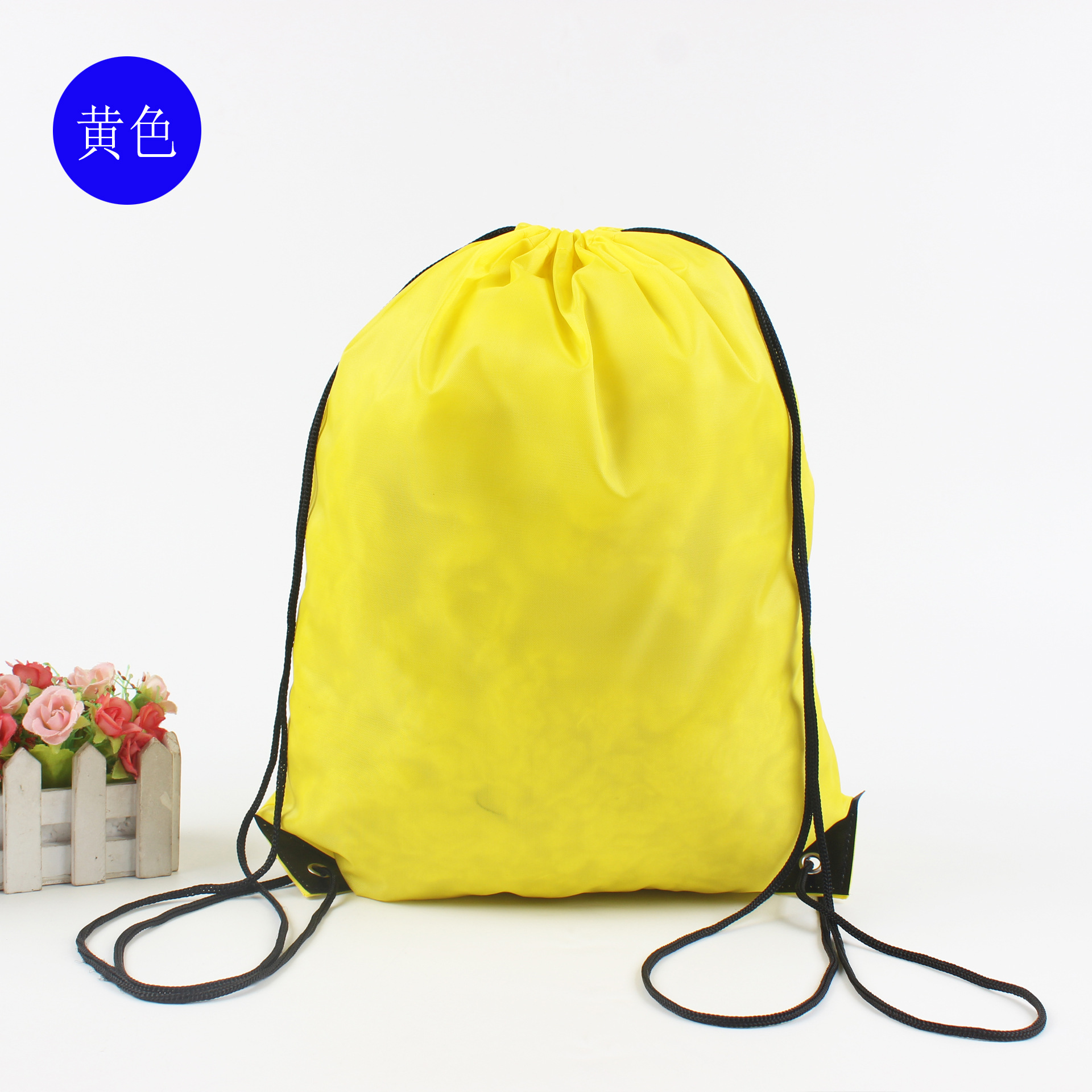 Fábrica directa 210D poliéster mochila con cordón mochila almacenamiento con cordón bolsa nylon publicidad bolsa logo image 15
