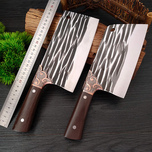 Kitchen traditional chinese cutting knife slicing knife stainless steel commercial household forged high carbon steel chopping chicken fish ribs kitchen knife