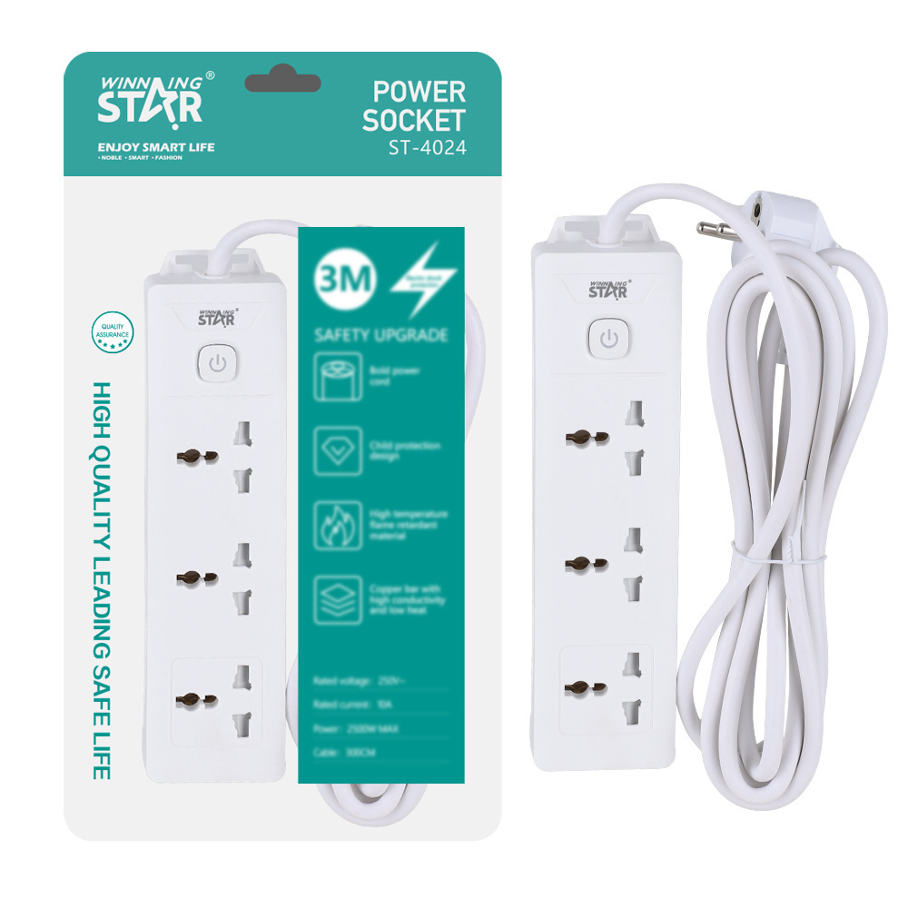 Winning Star 跨境专供 欧规英规 多孔位家用插排多功能通用插座