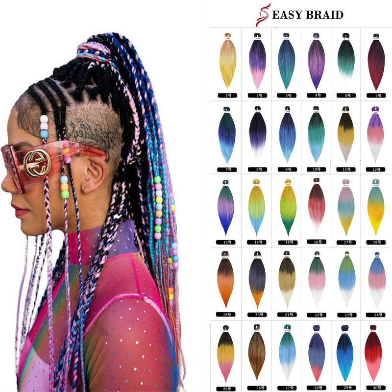 Ez 26in Three-Color Low-Temperature Fiber Easy Braid Large Braids 90g Synthetic Hair European and American Wigs African Dreadlocks Wig