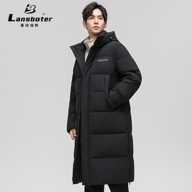 Laishbert Men's Over-The-Knee Long Extreme Cold down Jacket Winter New Hooded Thickened Trendy down Jacket Wholesale