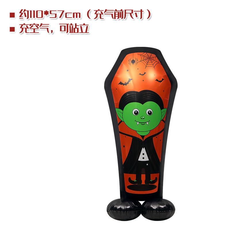 En stock accesorios de decoración de Halloween juguete globo 4D pie bruja árbol muerto forma de calabaza globo de dibujos animados de gran tamaño
