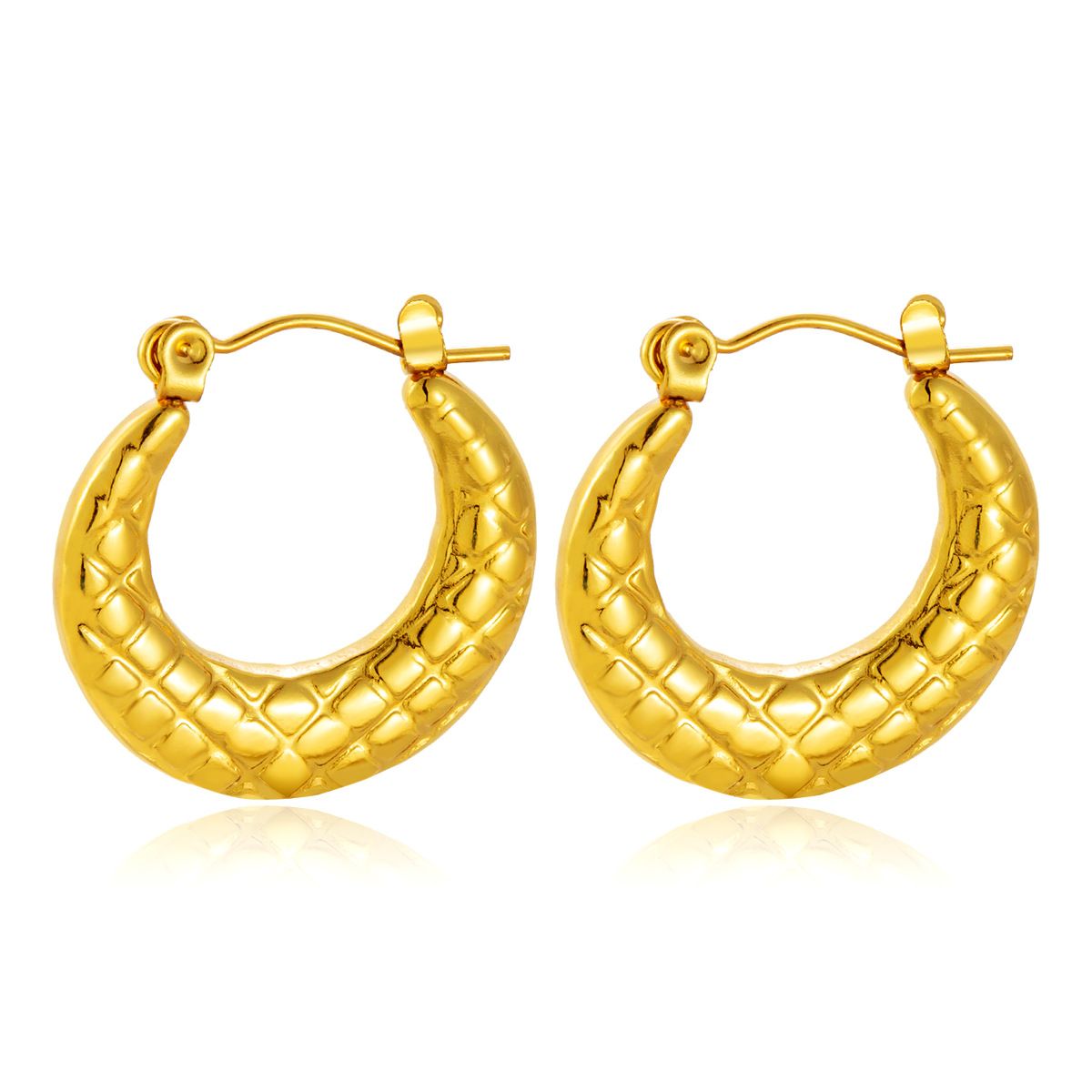Pendientes de moda transfronteriza europea y americana, pendientes de textura con sentido de diseño, pendientes de todo fósforo, pendientes de acero de titanio que no se desvanece