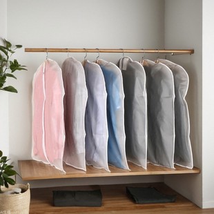 Japanese simple clothing storage bag dust cover hanging household transparent coat storage and finishing clothes hanging bag