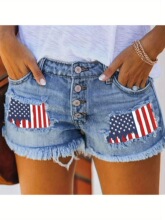 M 13343 Button Print Shorts �ƶ�ţ�ж̿� ����ѷŷ���羳