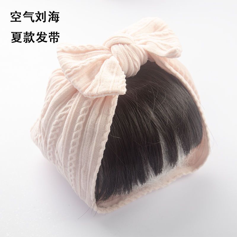 핑크색 여름 앞머리 머리띠